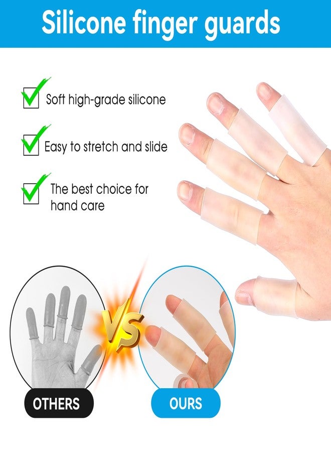 salbsever 20 Pcs Finger Sleeves Protectors Silicone Finger Sleeve Gel Finger Sleeve Protectors Finger Covers Cushions and Protects Rubber Finger Shields Provide Relief forCracked Finger - Image 4
